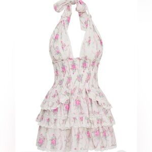 LoveShackFancy Deanna Floral Halter Dress XS NWT